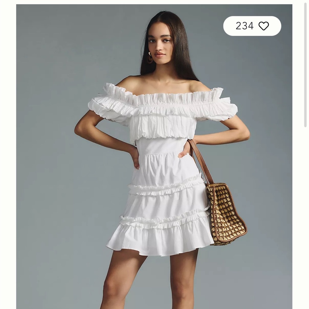 Anthropologie Love the Label of the shoulder mini dress